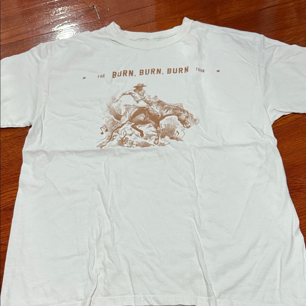 Zach Bryan 2024 White 'Burn, Burn, Burn' Graphic Men’s T-Shirt